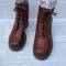 Paire de brodequins officier cuir havane 