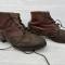 WH Paire de brodequins troupe cloutés cuir marron