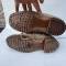 Paire de brodequins Troupe cloutés Mdle 1917 Cuir fauve 