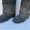 Paire de surbottes de Tranchée caoutchouc noir et sangles toile 
