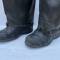 Paire de surbottes de tranchée caoutchouc et sangles noires 