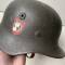 Police Casque Mdle 1940 Double insignes et jugulaire cuir 