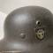 Police Casque Mdle 1940 Double insignes et jugulaire cuir 