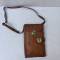 Porte cartes officier ' Liseuse' et sangle cuir marron 