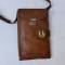 Porte cartes officier ' Liseuse' et sangle cuir marron 