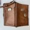 Porte cartes officier ' Liseuse' et sangle cuir marron 