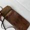 Porte cartes officier type ' Liseuse' cuir marron  et sangle 