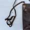 Porte cartes officier type 'Liseuse' cuir marron avec sangle 