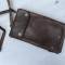 Porte cartes officier type 'Liseuse' cuir marron avec sangle 