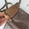 Porte cartes officier type 'Liseuse' cuir marron avec sangle 