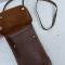 Porte cartes officier type liseuse cuir marron et sangle 