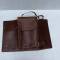 Porte cartes officier type liseuse cuir marron et sangle 