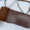 Porte cartes officier type liseuse cuir marron et sangle 