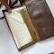 Porte cartes type' liseuse' cuir marron et sangle 