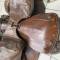 Selle Mdle 1874 et paire de fontes en cuir marron 