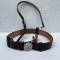 SS Ceinturon Baudrier Officier cuir noir Boucle ronde alu 