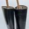 SS Paire de bottes officier cuir noir et embouchoirs bois 