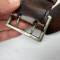 WH Ceinturon officier , boucle  deux ardillons , cuir marron foncé 