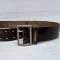 WH Ceinturon officier , boucle  deux ardillons , cuir marron foncé 
