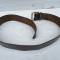 WH Ceinturon officier , boucle  deux ardillons , cuir marron foncé 