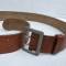 WH Ceinturon officier boucle fer deux ardillons cuir marron 