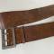 WH Ceinturon officier boucle fer grenelé deux ardillons cuir maron 
