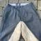 WH Culotte officier gabardine gris pierre et basane cuir 