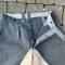 WH Culotte officier gabardine gris pierre et basane cuir 