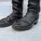 WH Paire de bottes cloutées cuir noir Tiges courtes 