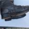 WH Paire de bottes cloutées Grand froid feutre et cuir noir 