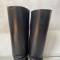 WH Paire de bottes cloutées officier cuir noir 