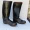 WH Paire de bottes en cuir noir 