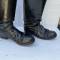 WH Paire de bottes en cuir noir 