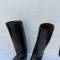 WH Paire de bottes en cuir noir 