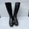 WH Paire de bottes officier cuir noir 