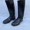 WH Paire de bottes officier cuir noir 
