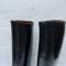 WH Paire de bottes officier cuir noir 