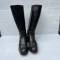 WH Paire de bottes officier cuir noir 