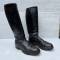 WH Paire de bottes officier cuir noir 