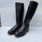 WH Paire de bottes officier cuir noir 