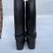 WH Paire de bottes officier cuir noir 