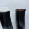 WH Paire de bottes officier cuir noir 