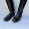 WH Paire de bottes officier cuir noir 