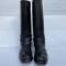 WH Paire de bottes officier cuir noir 