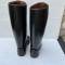 WH Paire de bottes officier cuir noir 