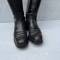 WH Paire de bottes officier cuir noir 