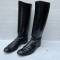WH Paire de bottes officier cuir noir 