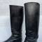 WH Paire de bottes officier cuir noir 