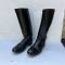 WH Paire de bottes officier cuir noir 