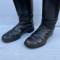 WH Paire de bottes officier cuir noir 